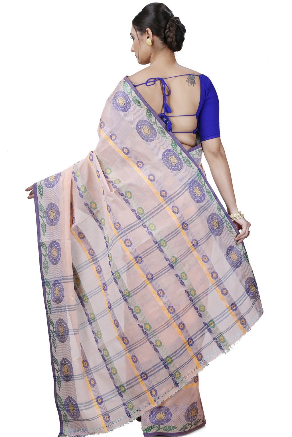 Cream Pure Cotton Uttara Tant Saree (1135)